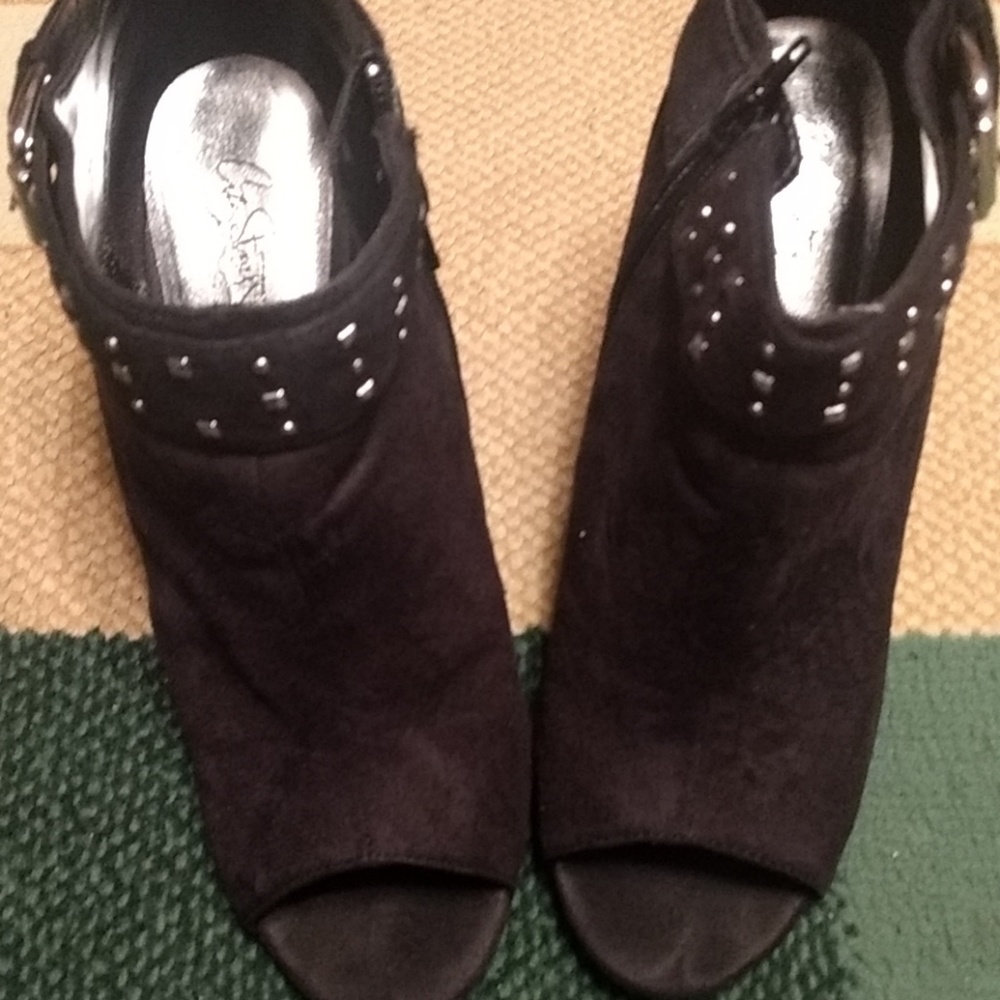 Black suede booties